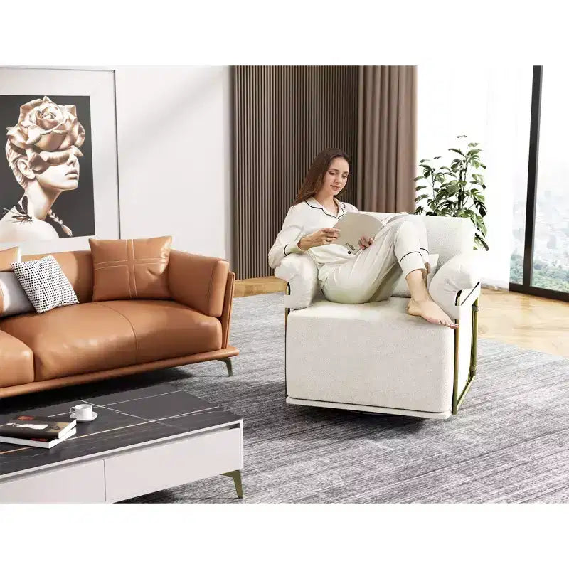 Fauteuil d'appoint carré pivotant
