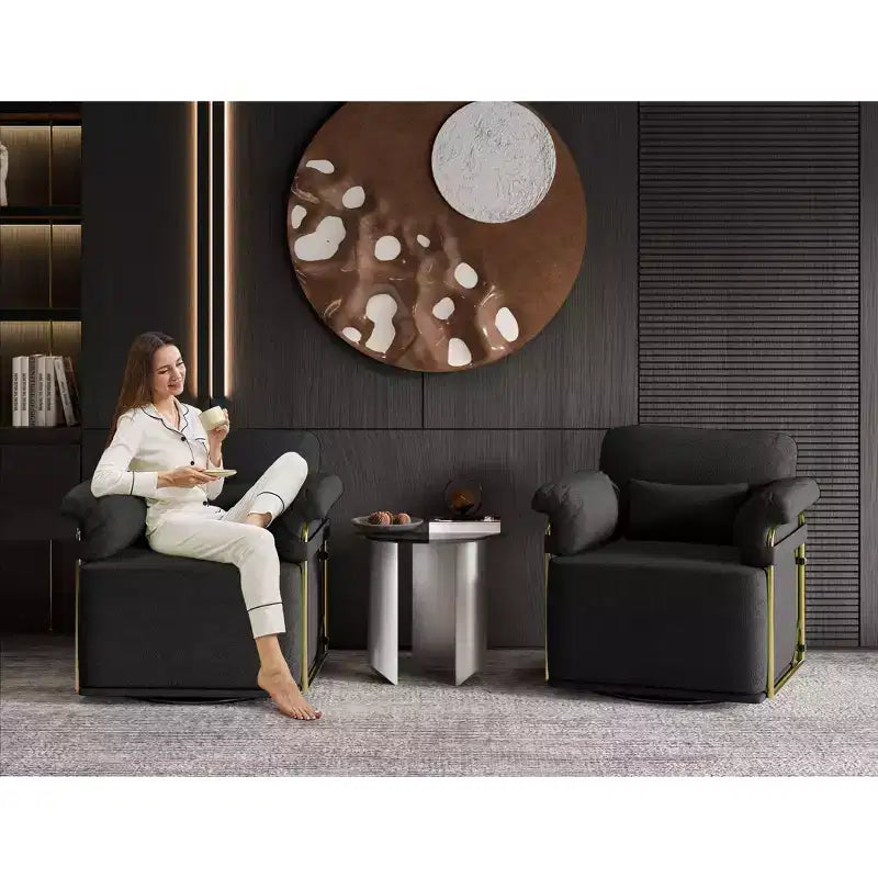 Fauteuil d'appoint carré pivotant