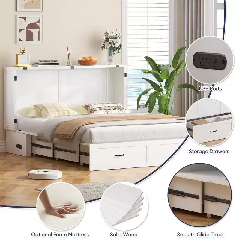 Lit escamotable moderne Queen size
