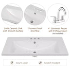 Meuble-lavabo de salle de bain 30 pouces avec lavabo intégré, armoire de salle de bain multifonctionnelle avec portes et tiroir noir