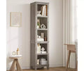 71 Farmhouse Bookshelf w/Adjustable Shelves & 31.5 in Whidth, 5 Tier Tall Bookshelf with Wooden Legs, Vintage Wooedn Book Shelf