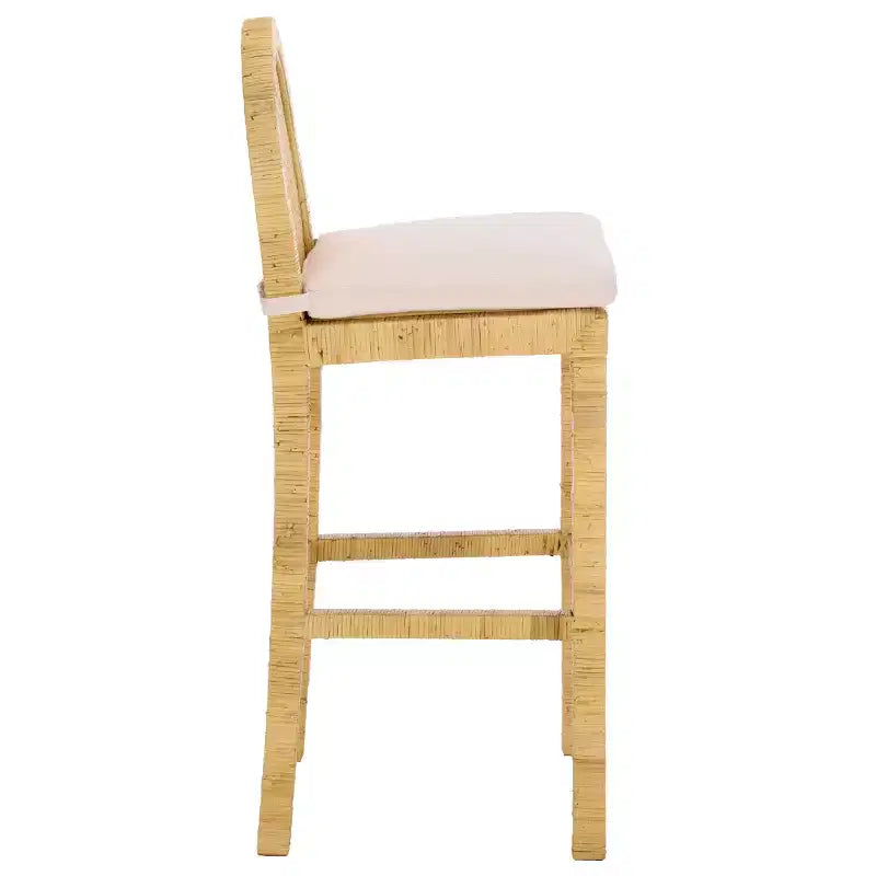 Tabouret de bar rond en rotin