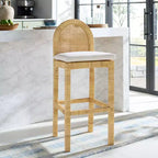 Tabouret de bar rond en rotin