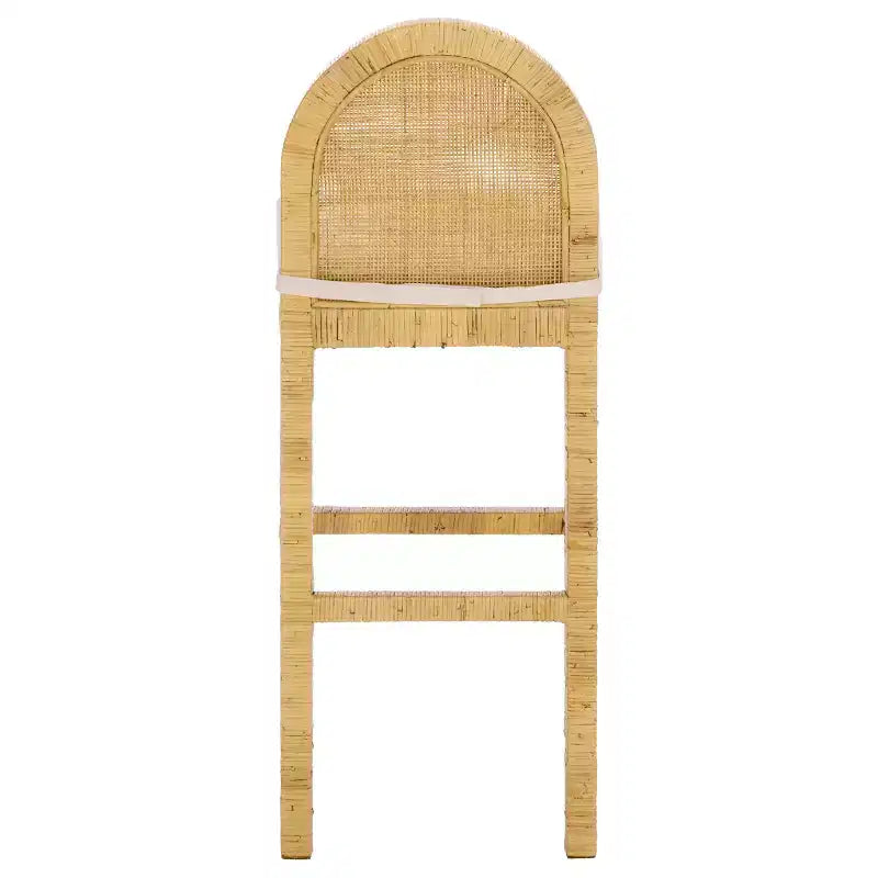 Tabouret de bar rond en rotin