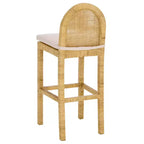 Tabouret de bar rond en rotin