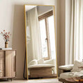 Large Mirrors Wall 65 inchx24 inch Full Length Mirror with Stand Gold Aluminum Alloy Frame Floor Standing Mirror Bedroom Living