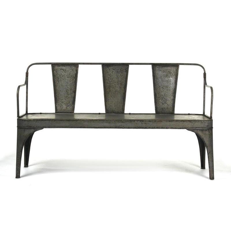 Banc de café en métal et fer forgé
