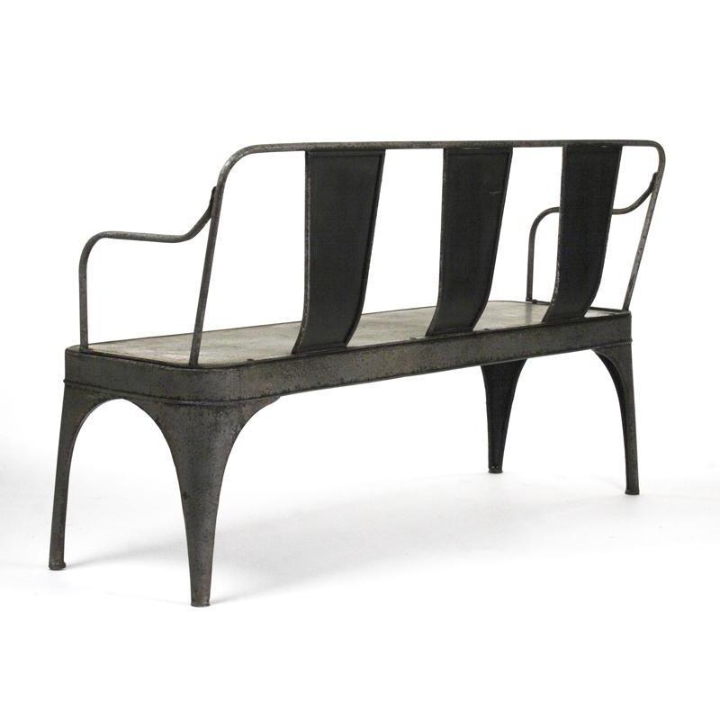 Banc de café en métal et fer forgé