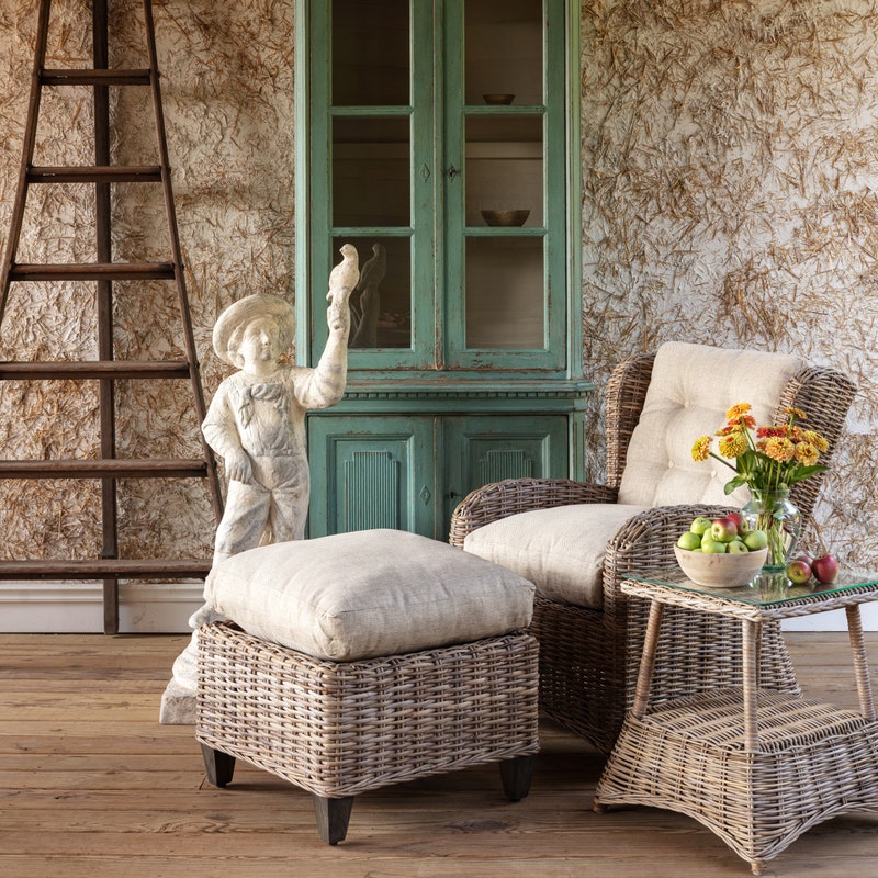 Table en rotin rustique
