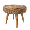 Tabouret en Jacinthe et Teck Tressé à la Main